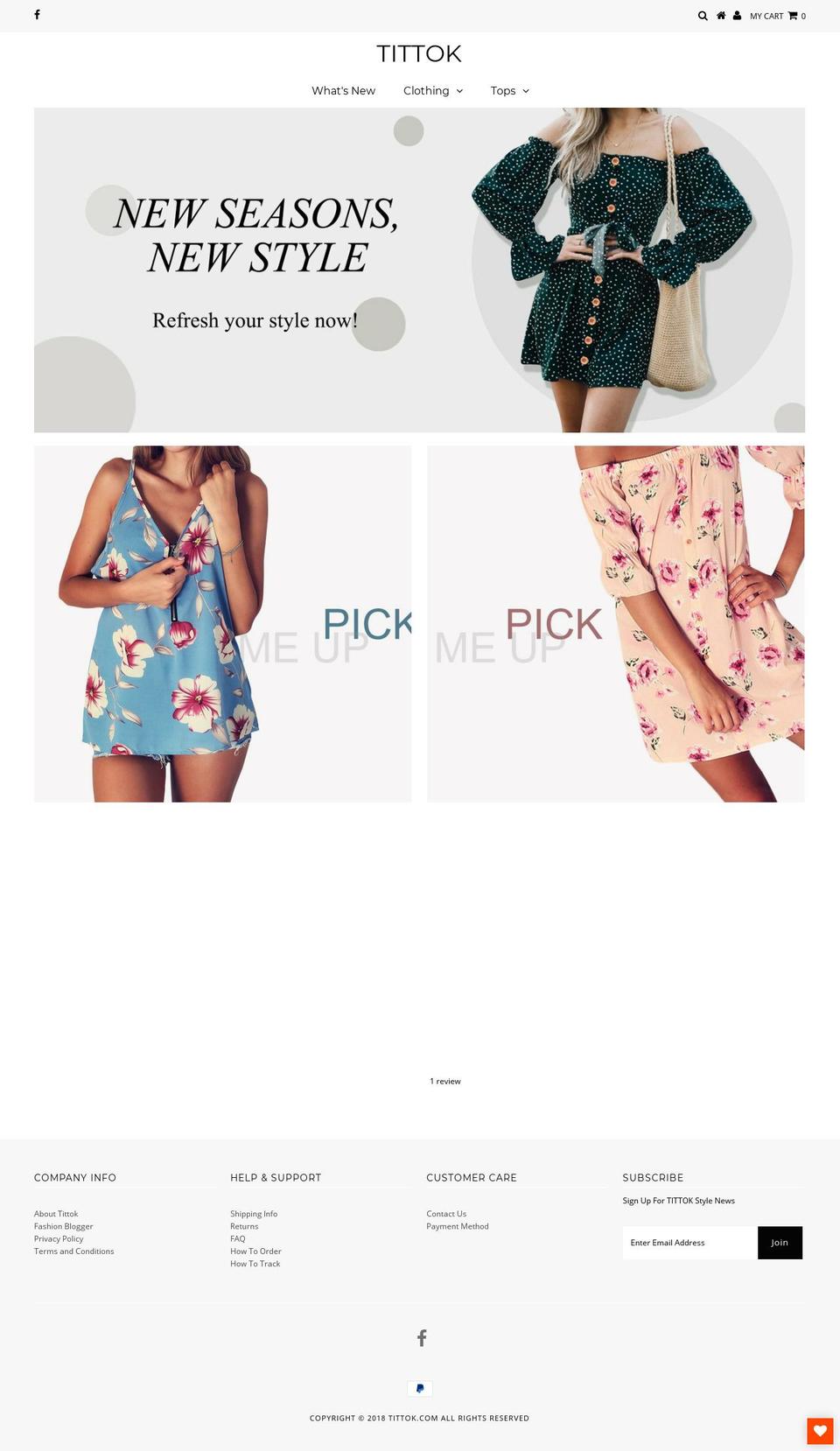 tittok.com shopify website screenshot