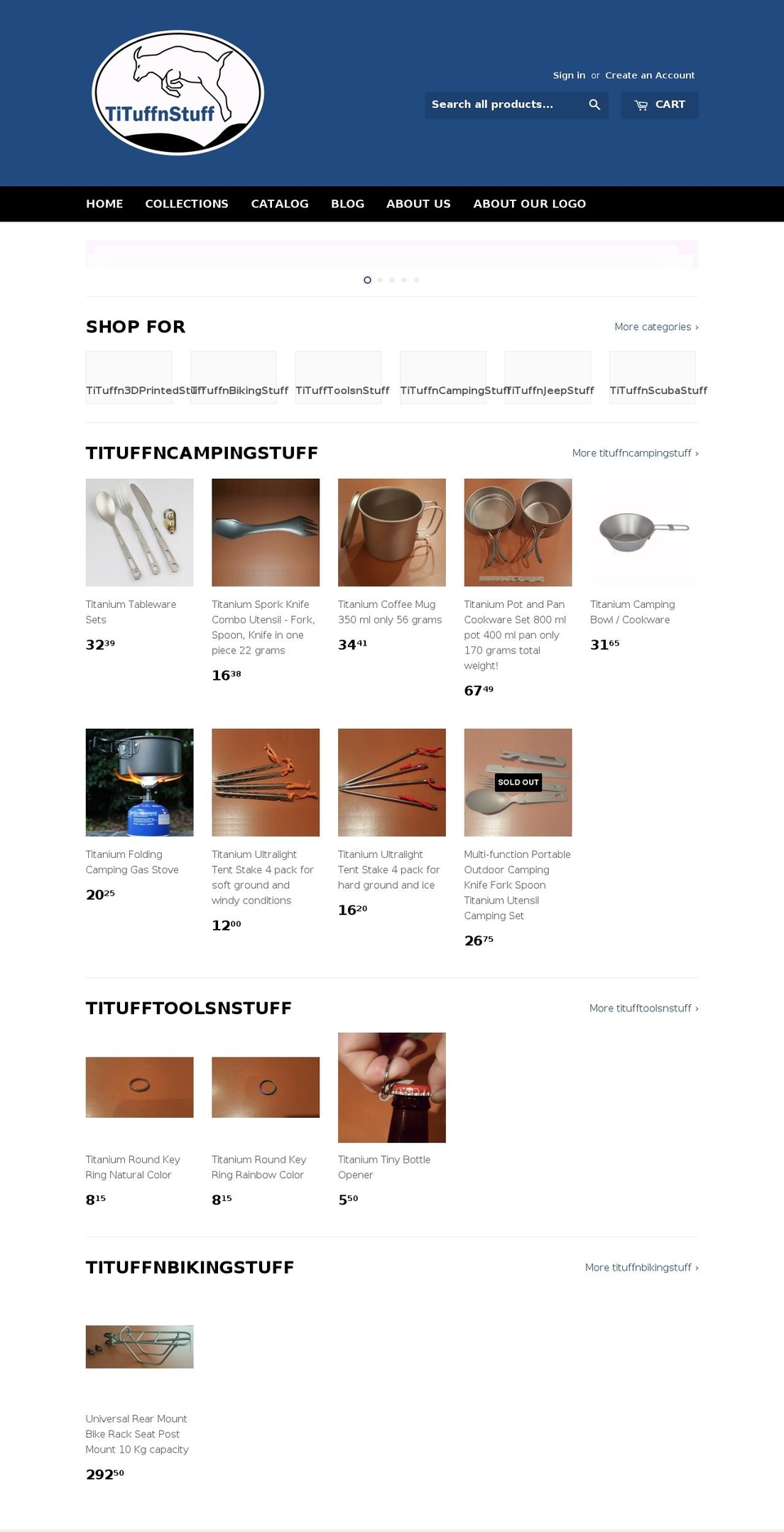 tituffnstuff.com shopify website screenshot