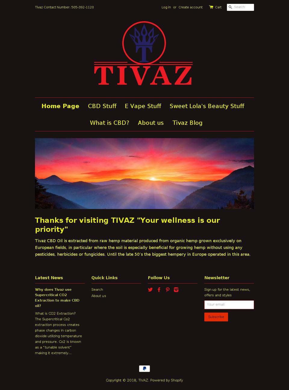 tivaz.net shopify website screenshot