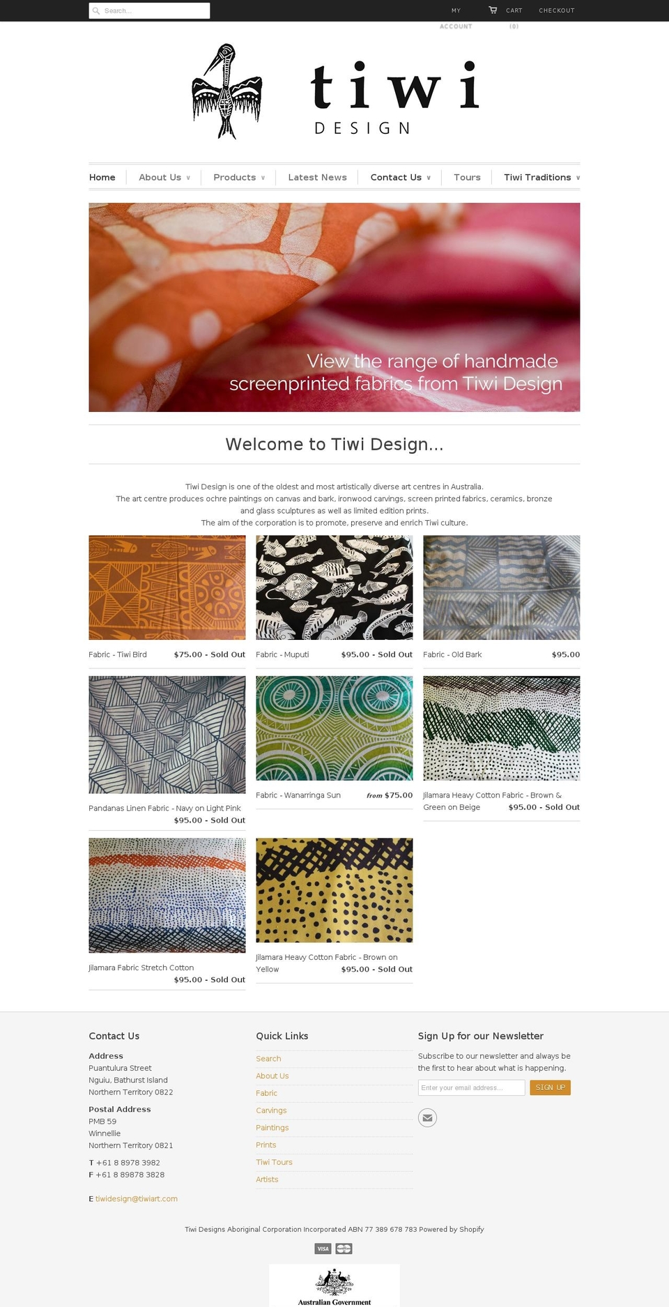 tiwidesigns.com shopify website screenshot