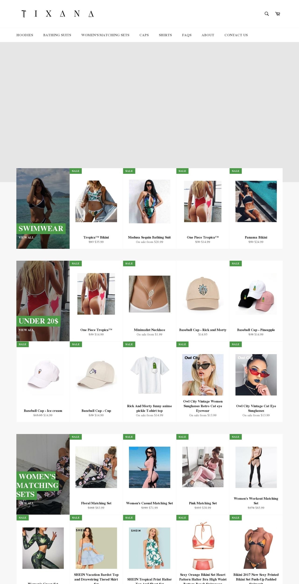 tixana.com shopify website screenshot