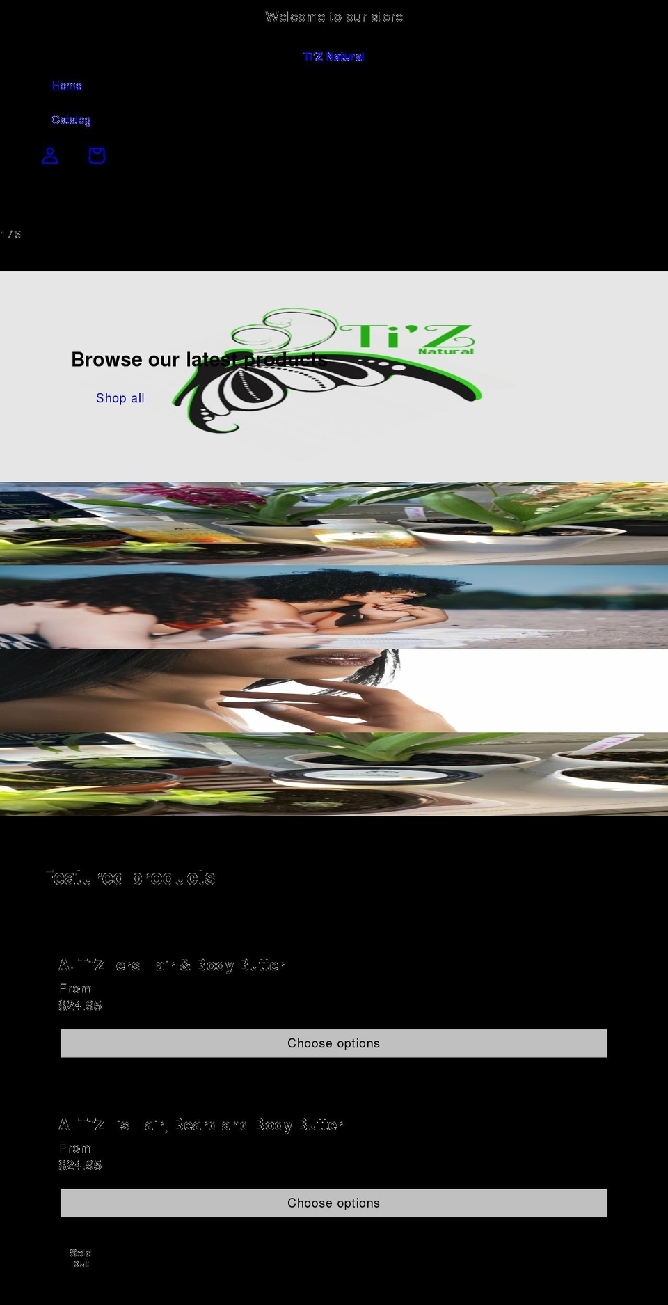 tiznatural.com shopify website screenshot