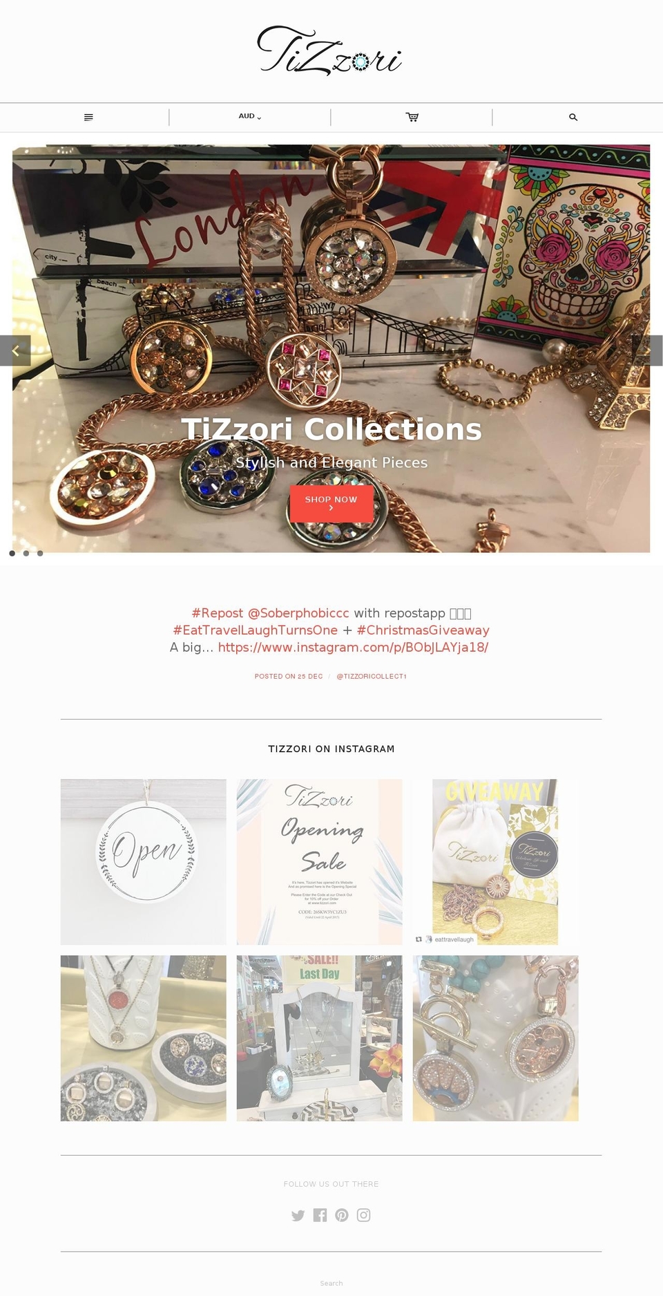 tizzori.com shopify website screenshot