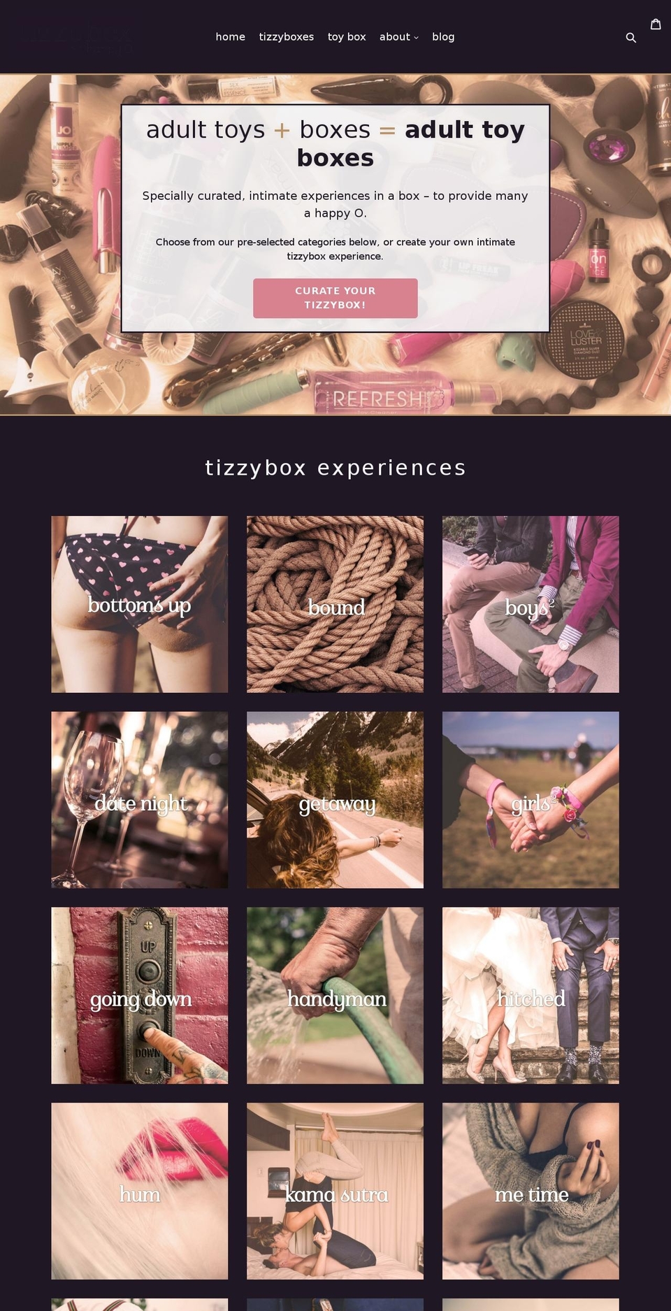 Tizzybox Debut Shopify theme site example tizzybox.net
