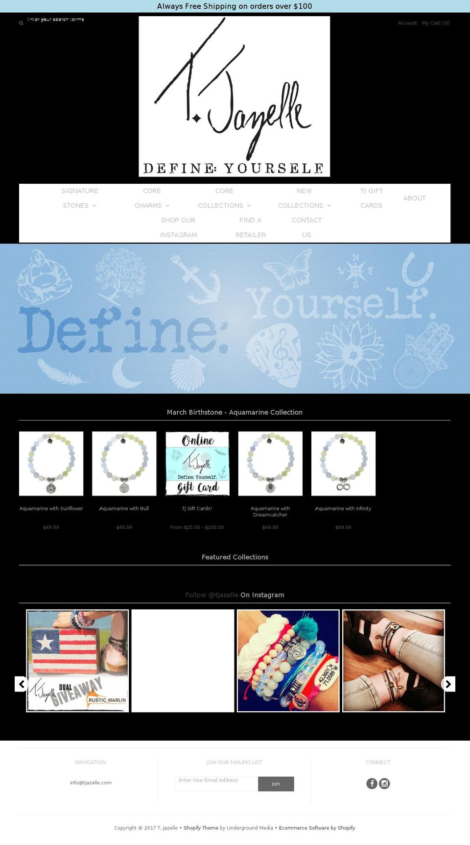 tjazelle.com shopify website screenshot