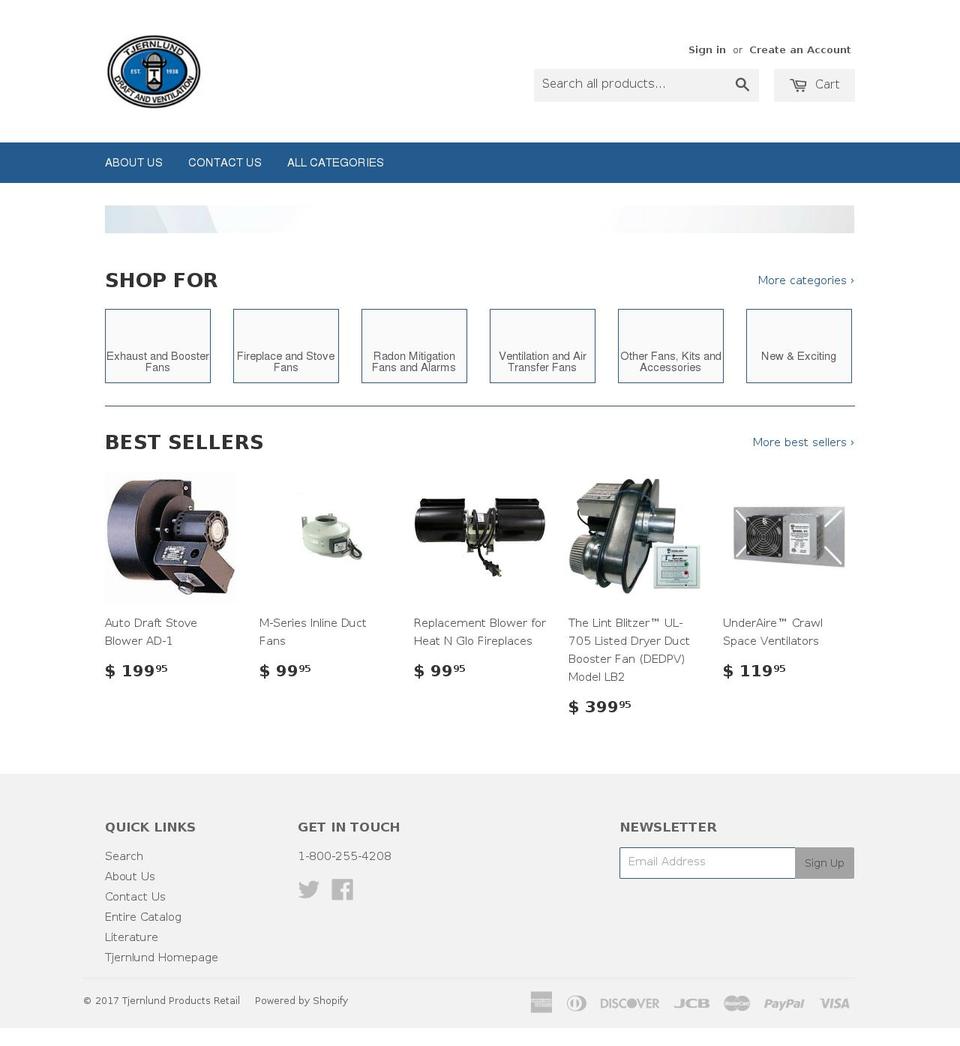 tjernlundretail.com shopify website screenshot