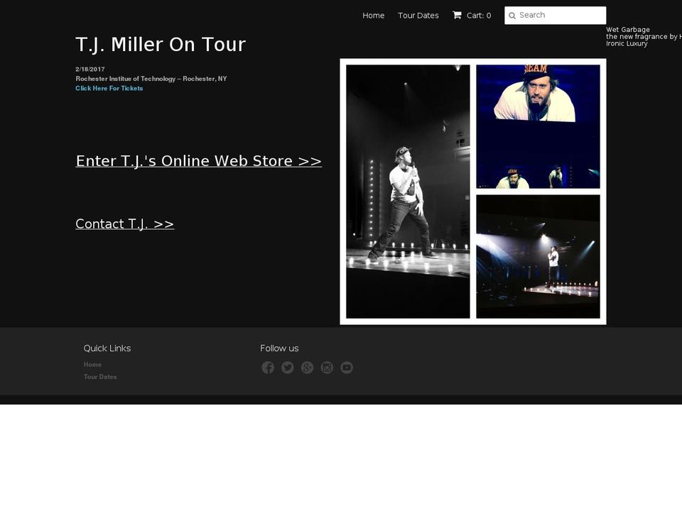 tjmillerdoesnothaveawebsite.com shopify website screenshot