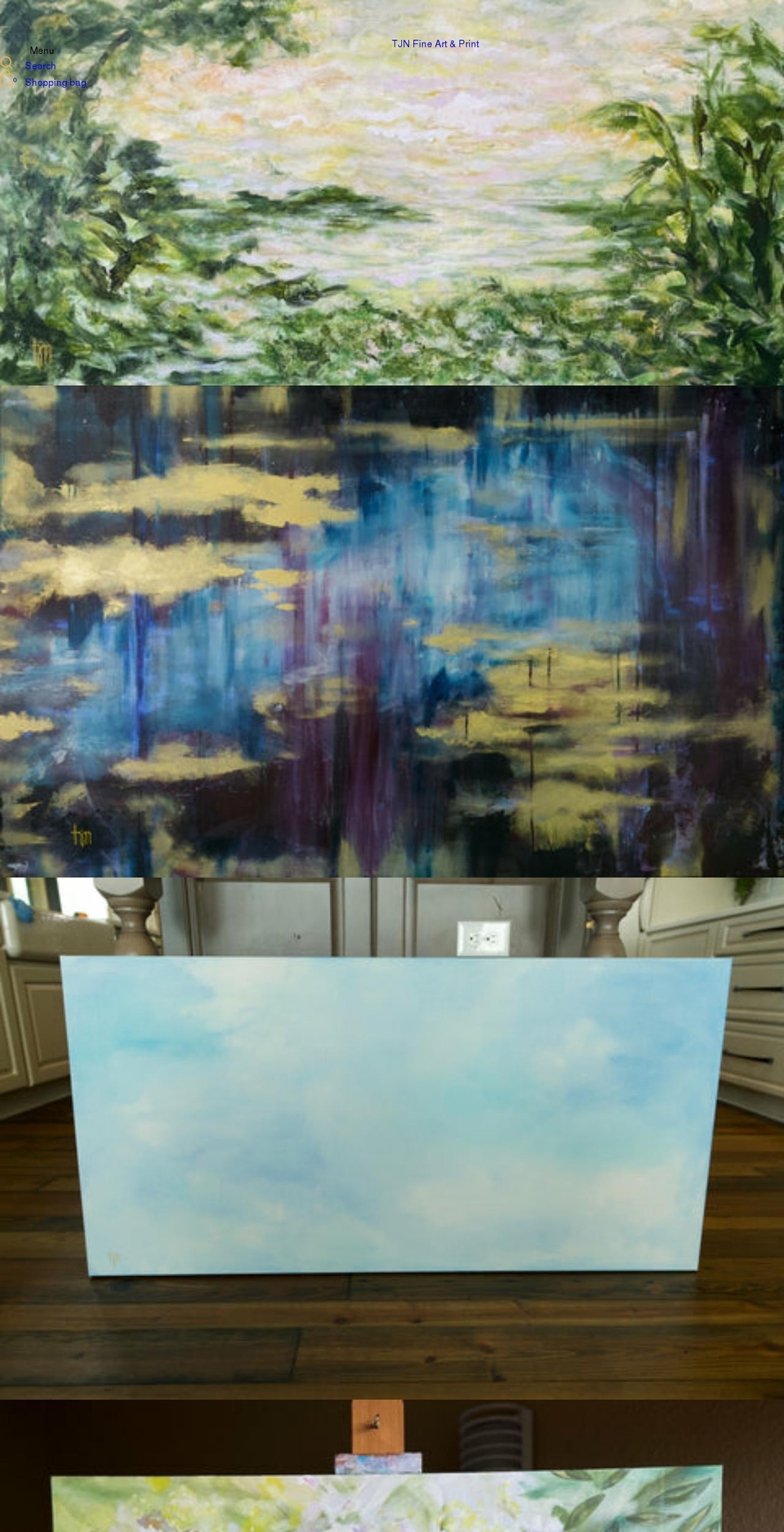 tjnfineart.com shopify website screenshot