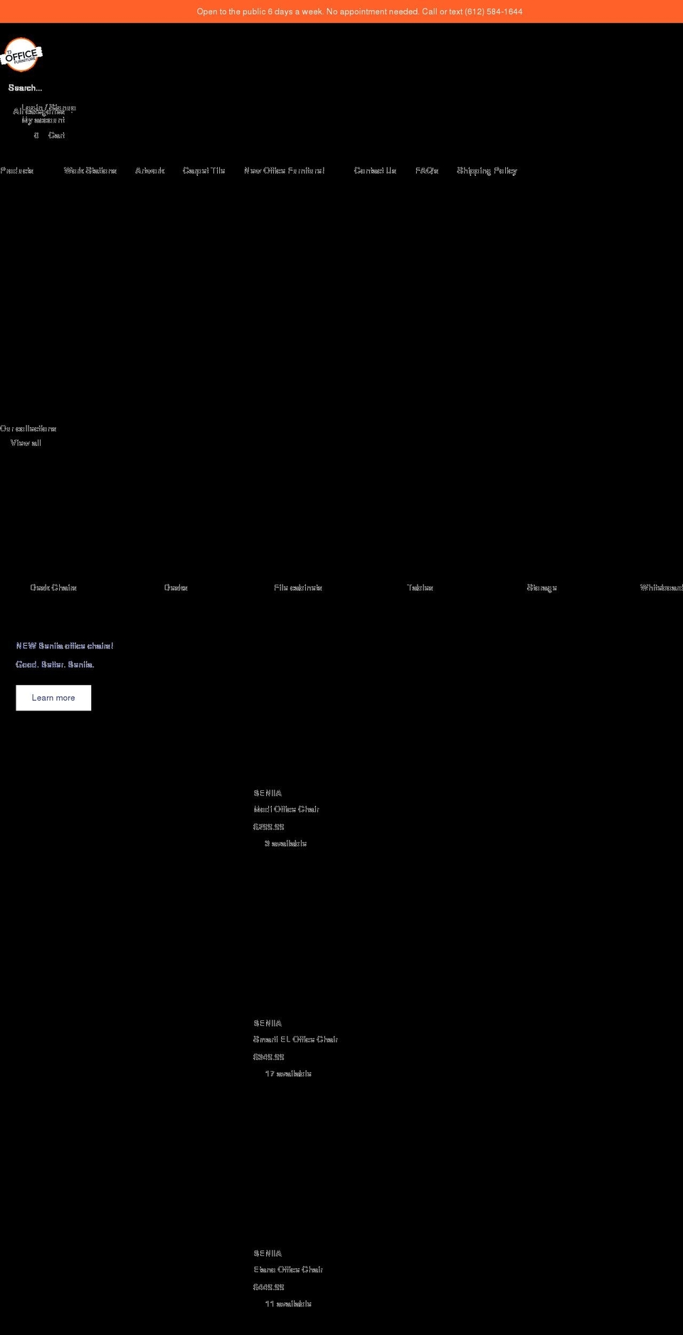 tjofficefurniture.com — Shopify storefront screenshot