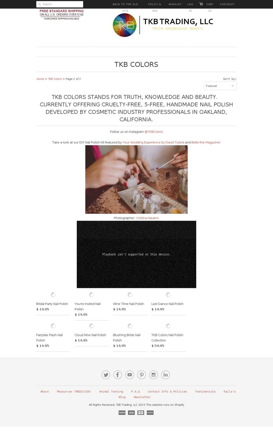 tkbcolors.com shopify website screenshot