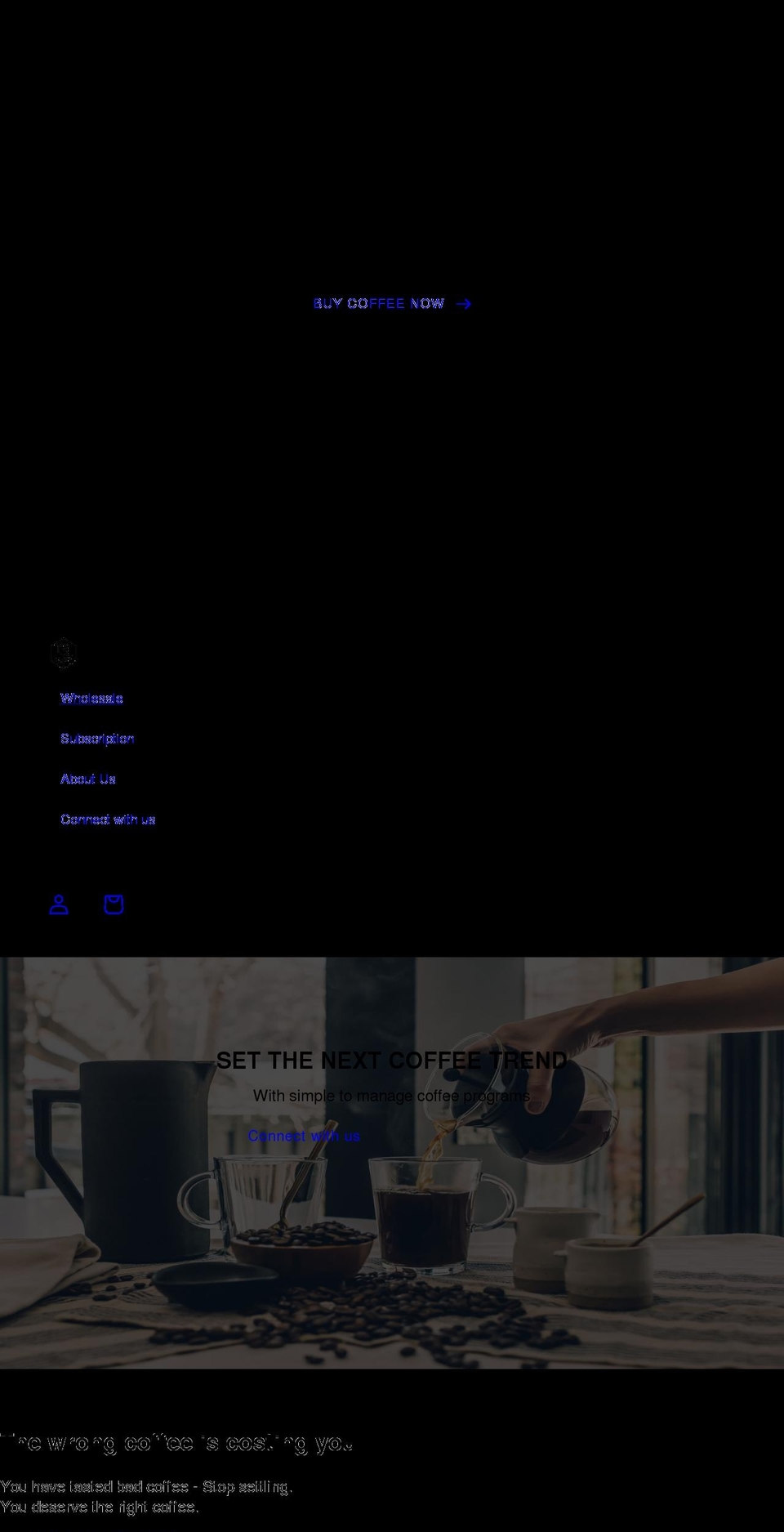 tkcoffee.com shopify website screenshot
