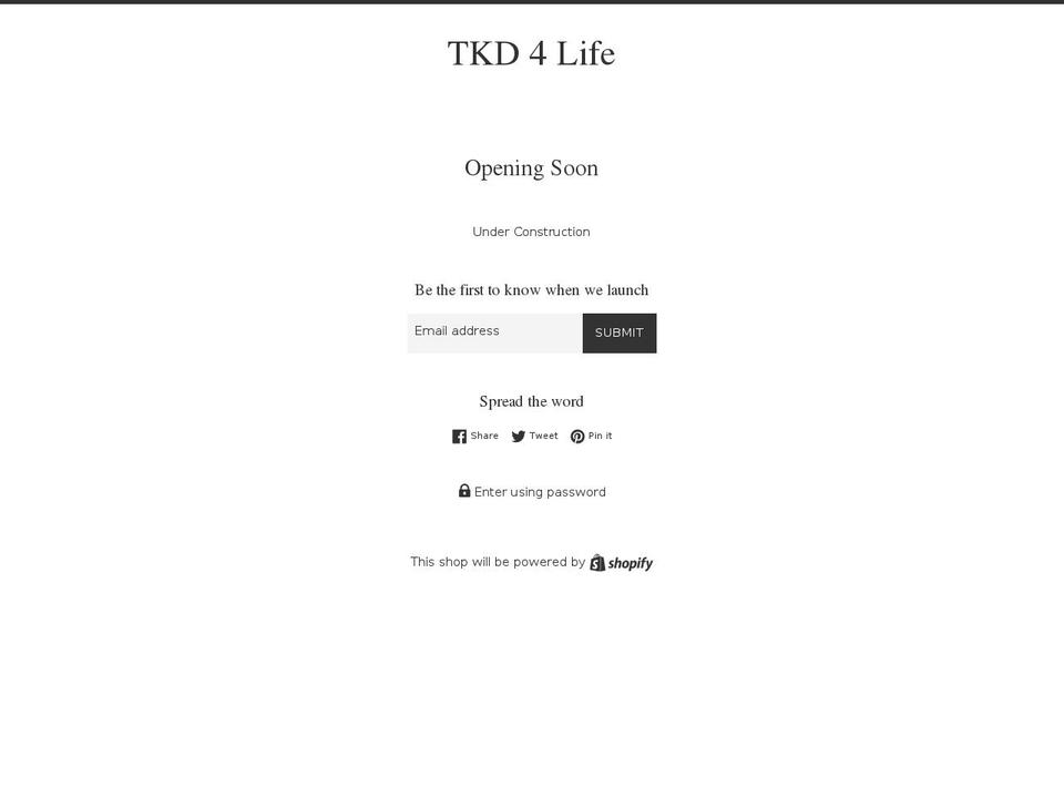 tkd4lifestore.com — Shopify storefront screenshot