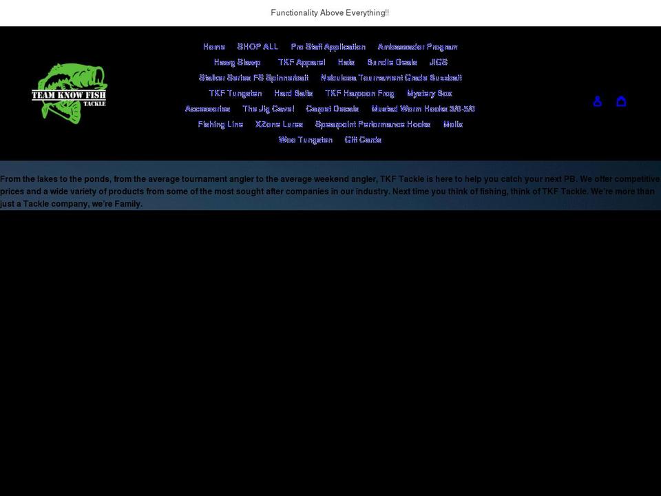 tkftackle.com shopify website screenshot