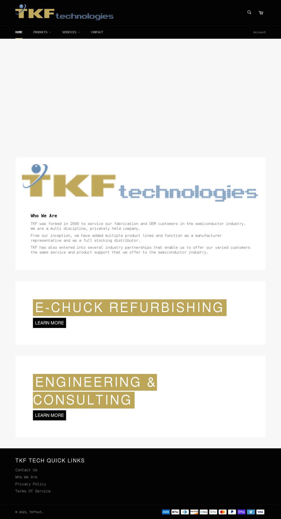 tkftech.com shopify website screenshot