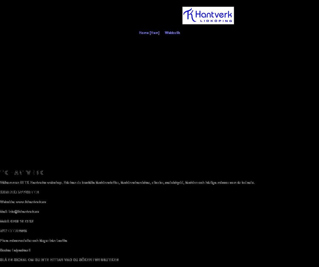 tkhantverk.se shopify website screenshot