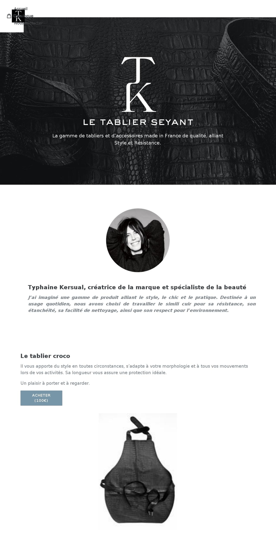 tkletablier.com — Shopify storefront screenshot