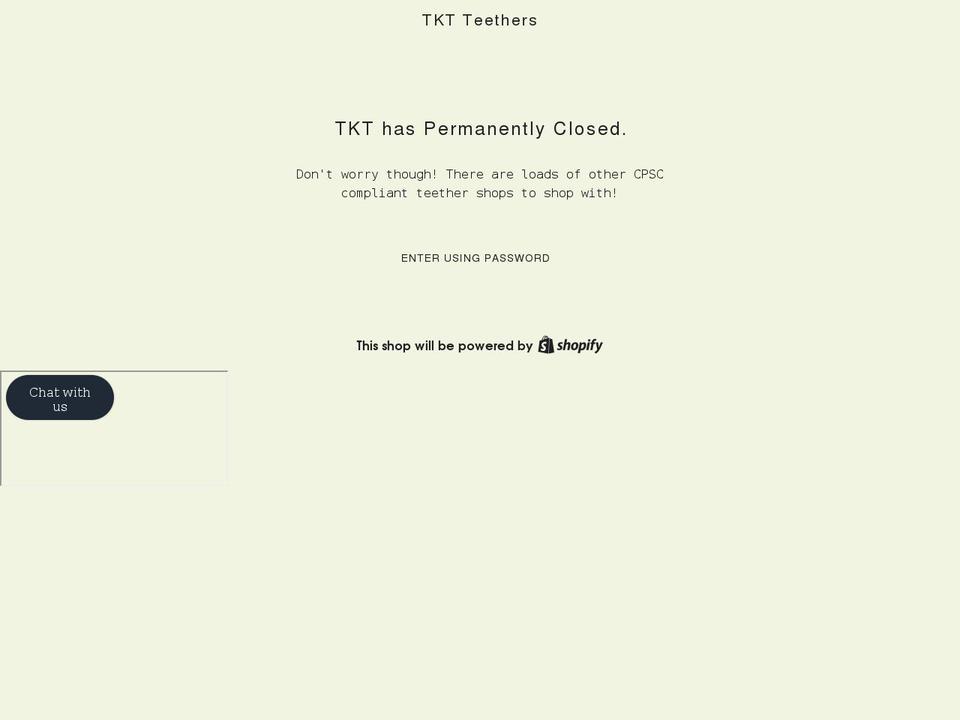tktteethers.com shopify website screenshot