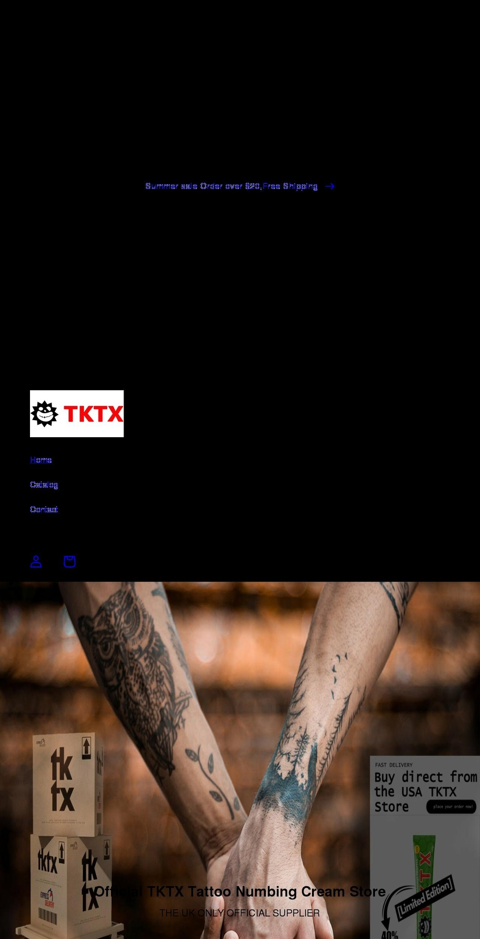 tktxcream.com shopify website screenshot