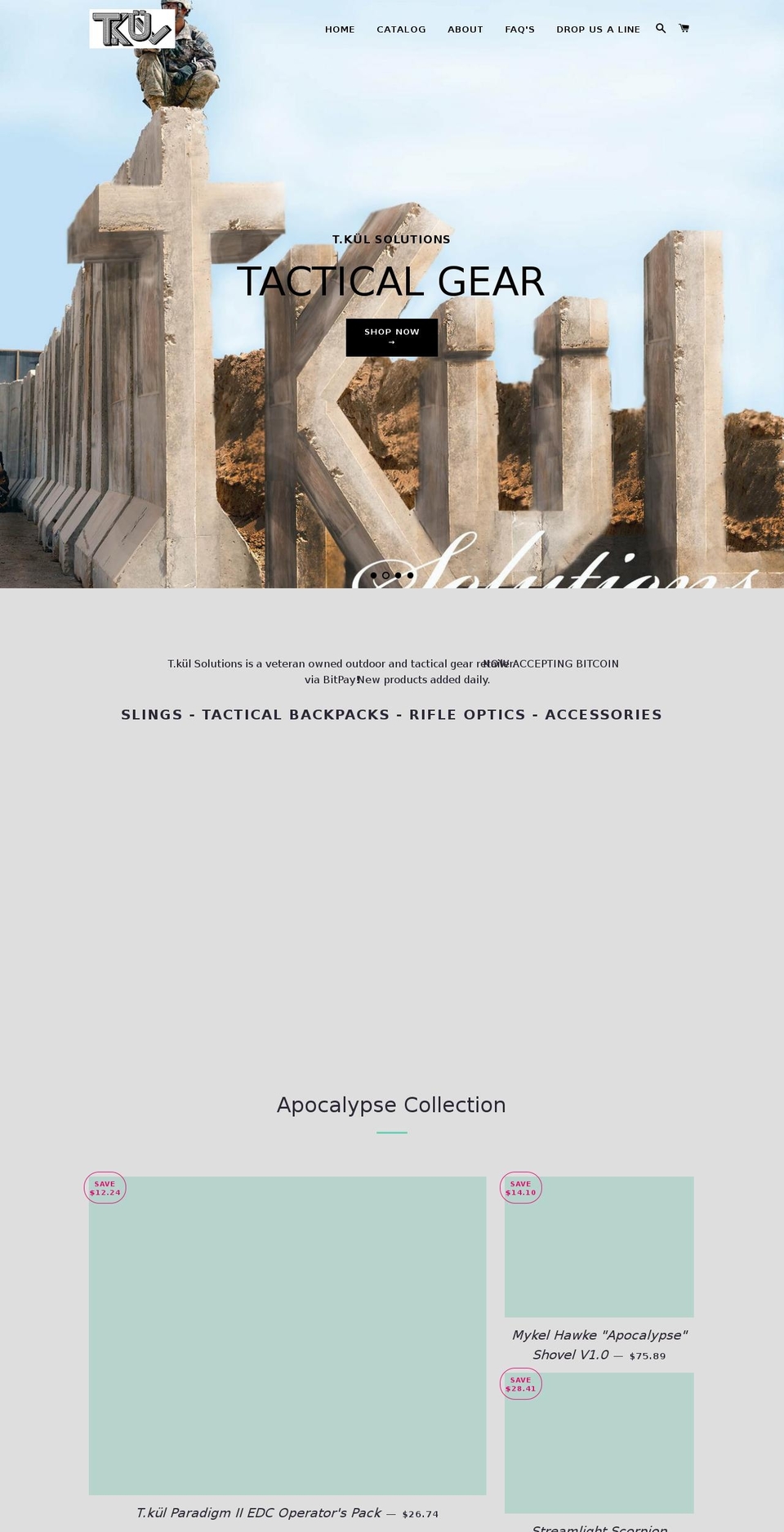 tkulsolutions.com — Shopify storefront screenshot