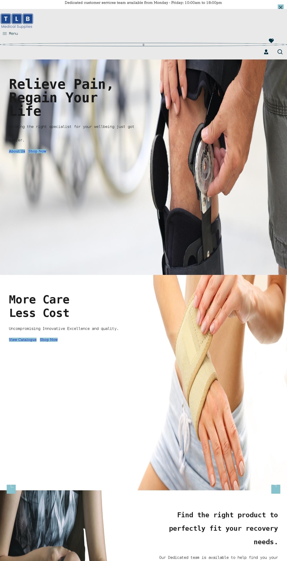 tlbmedicalsupplies.com shopify website screenshot