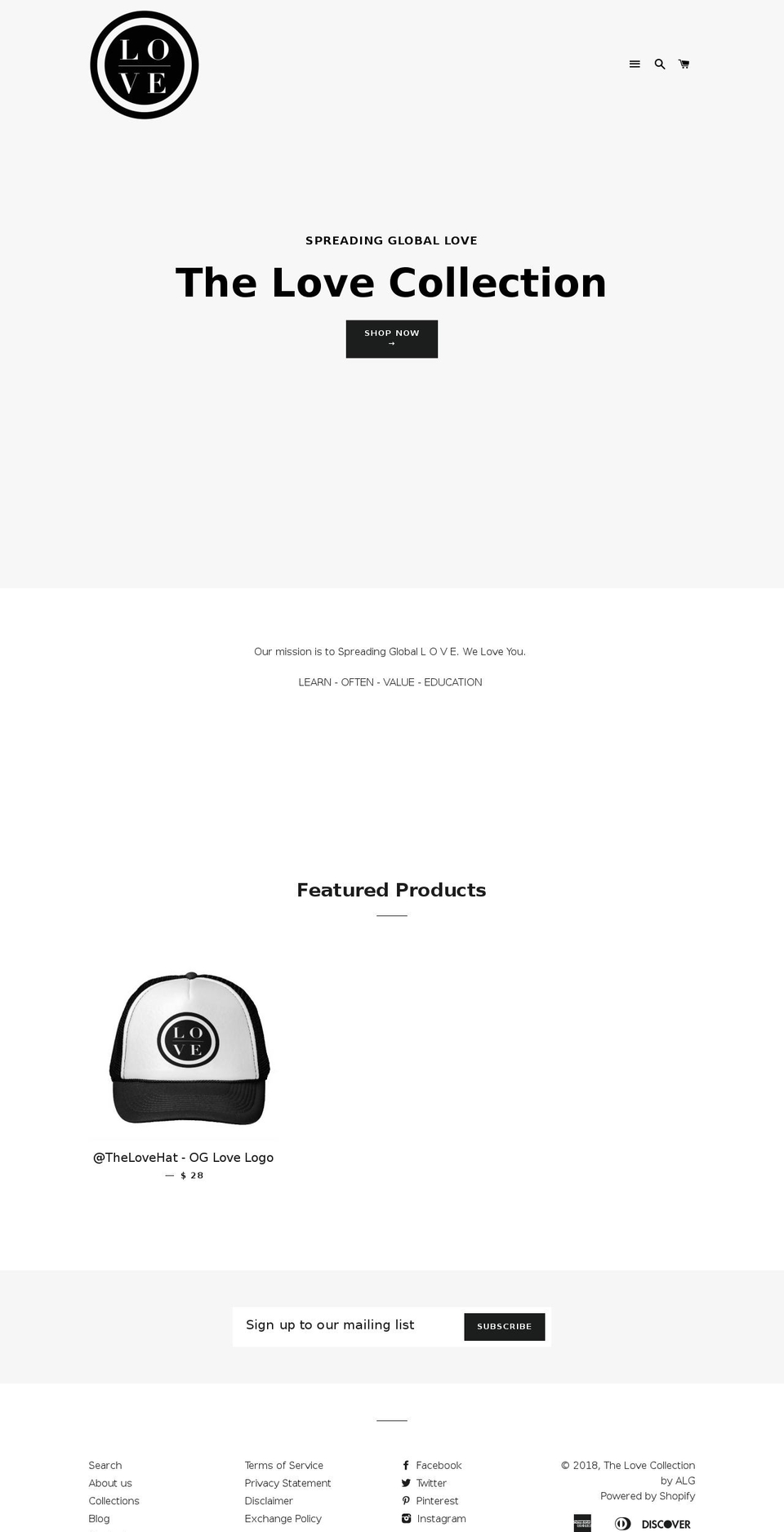 tlcbyalg.com shopify website screenshot