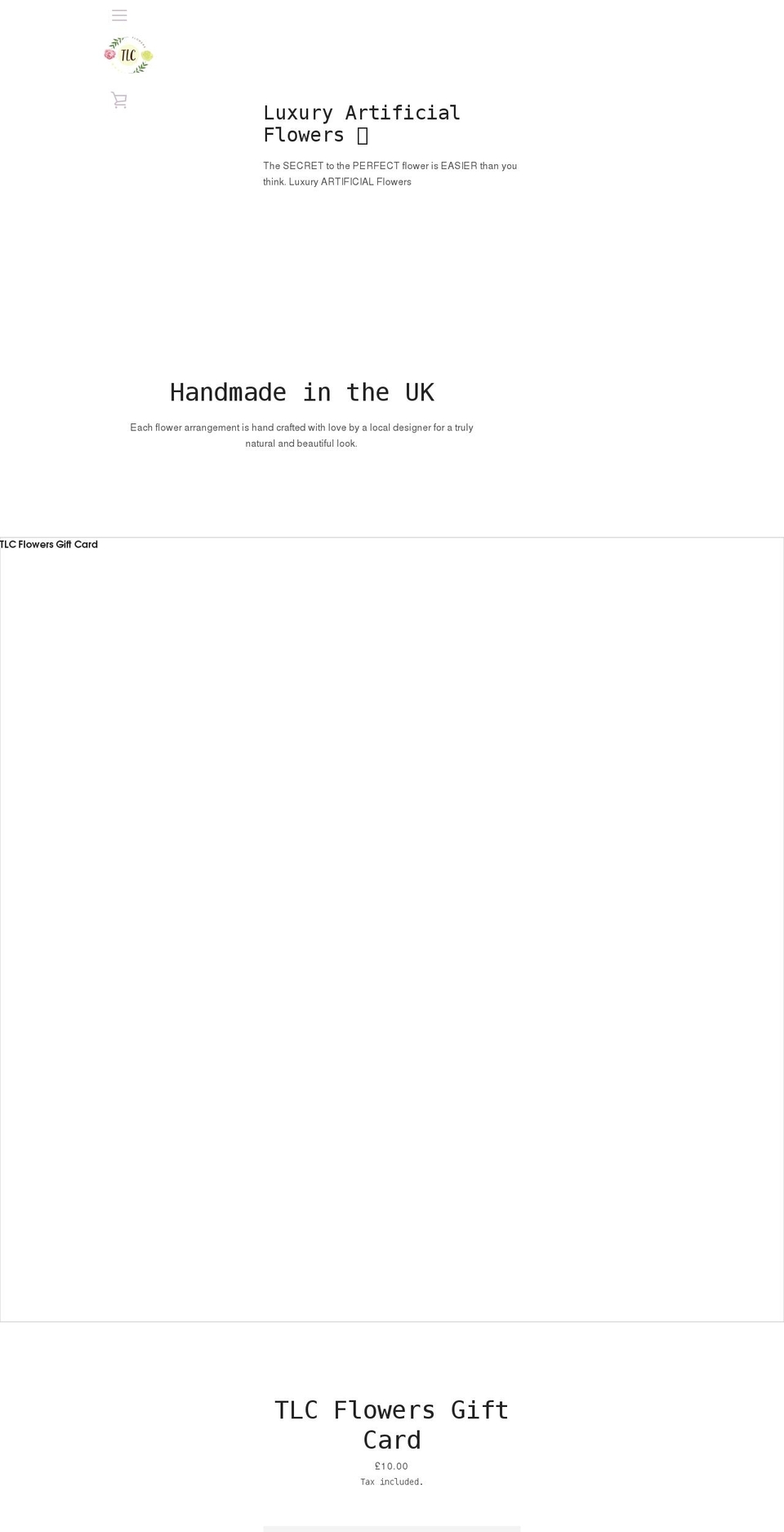 tlcflowers.co.uk shopify website screenshot