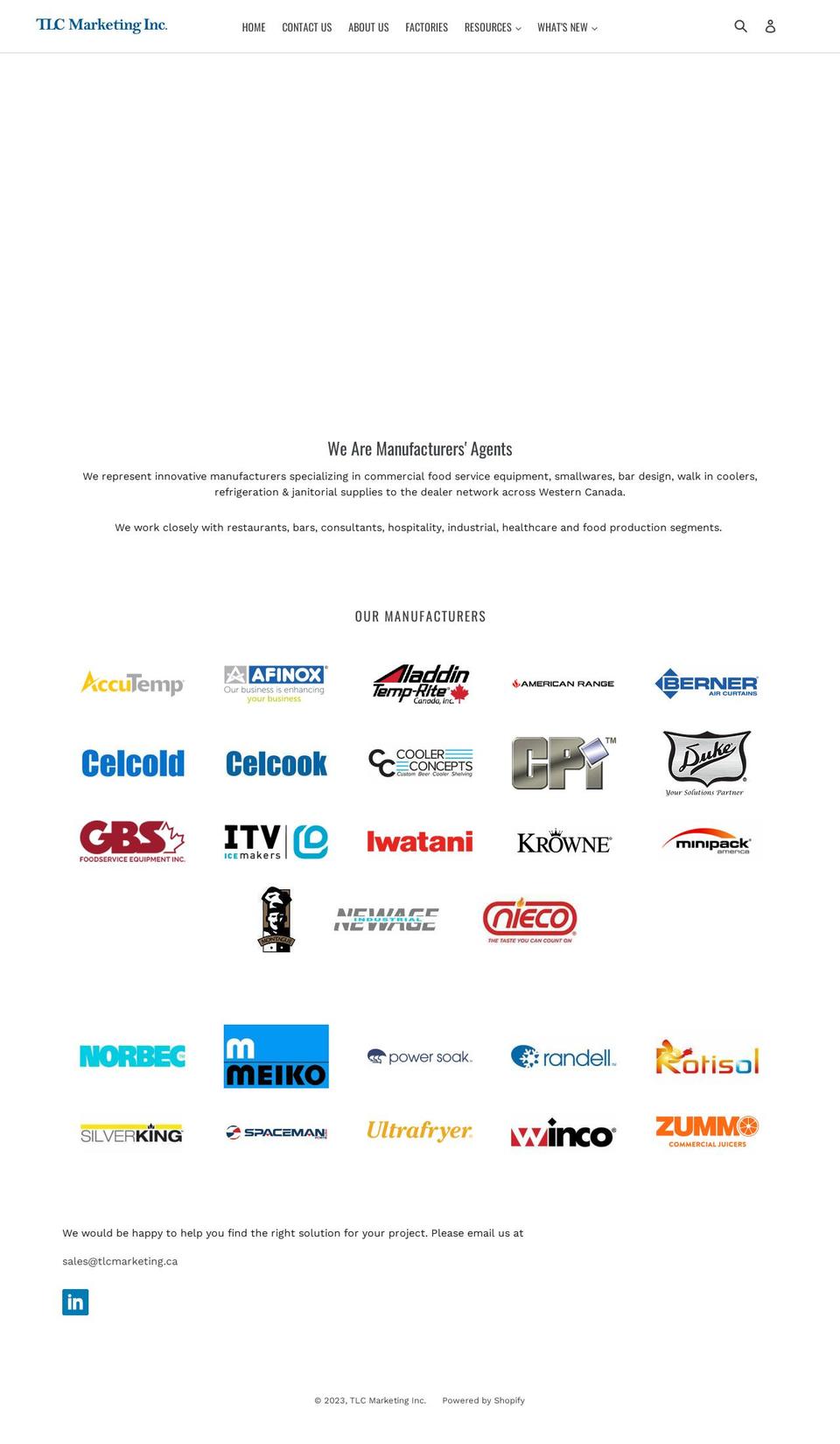 tlcmarketing.ca shopify website screenshot