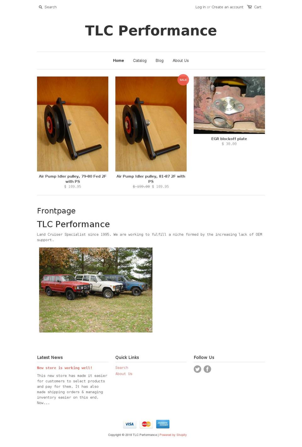 tlcperformance.com shopify website screenshot