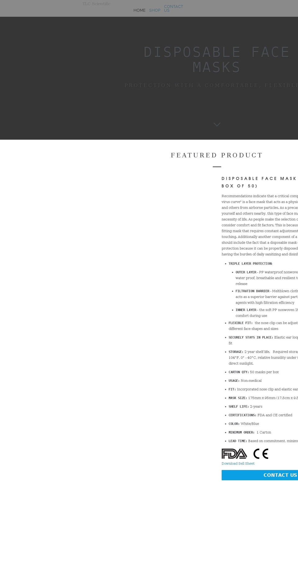 tlcscientific.com shopify website screenshot