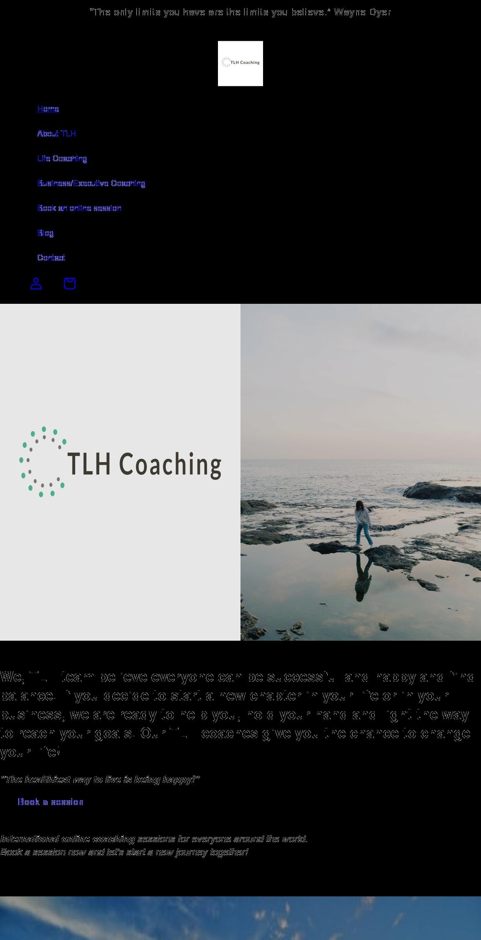 tlhcoaching.com shopify website screenshot