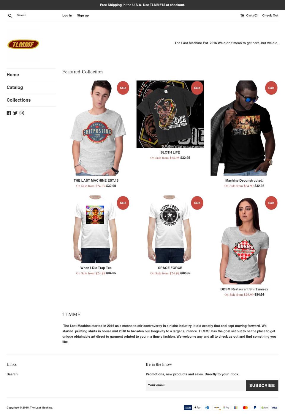 tlmmf.com shopify website screenshot