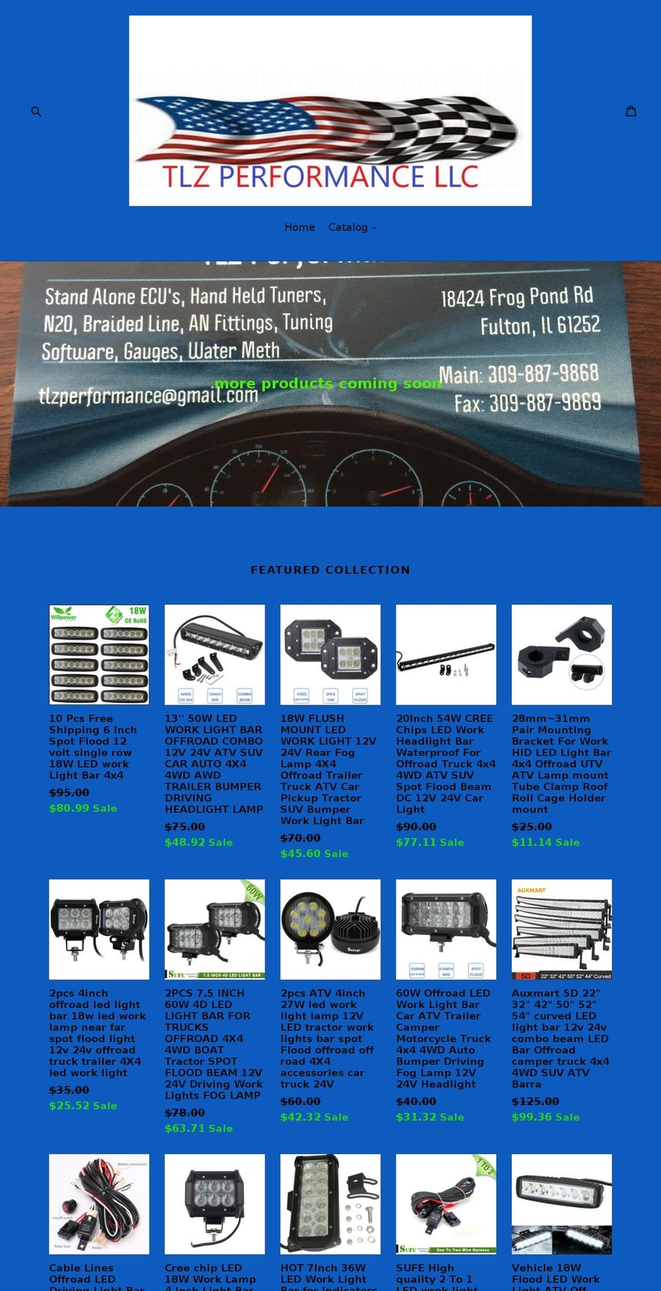 tlzperformancellc.com shopify website screenshot