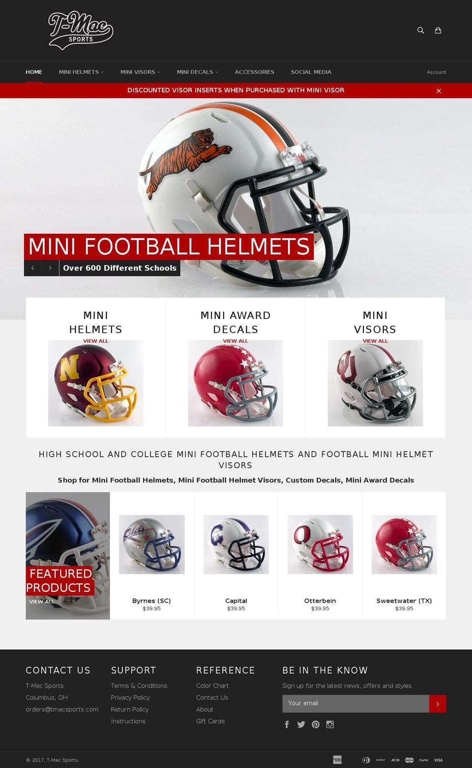 tmacsports.com shopify website screenshot