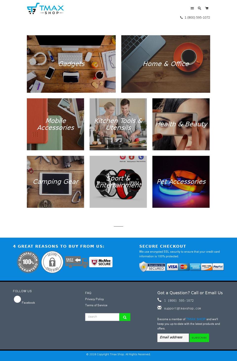 tmaxshop.com — Shopify storefront screenshot