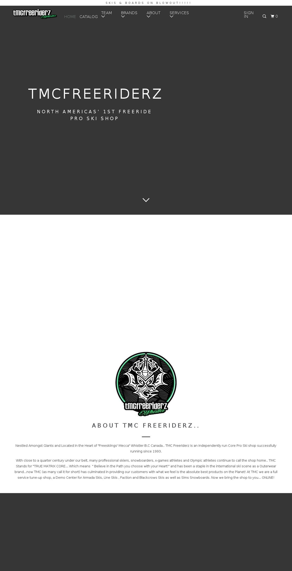 tmcfreeriderz.com shopify website screenshot