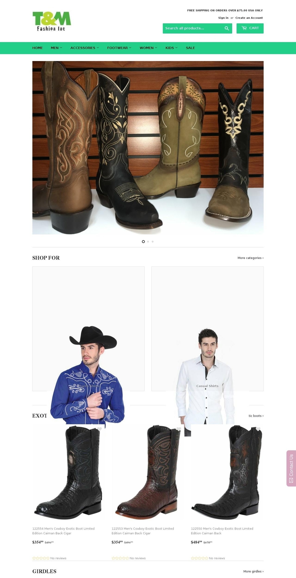 tmfashion.com shopify website screenshot