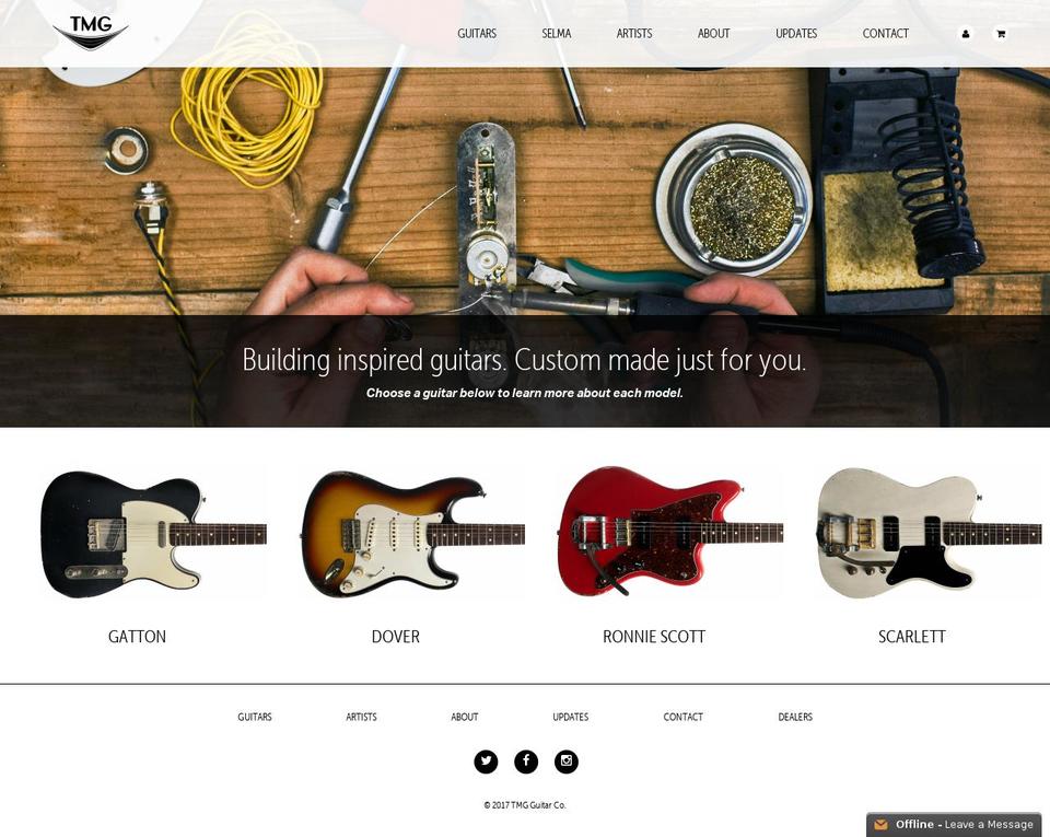 tmgguitarco.com shopify website screenshot