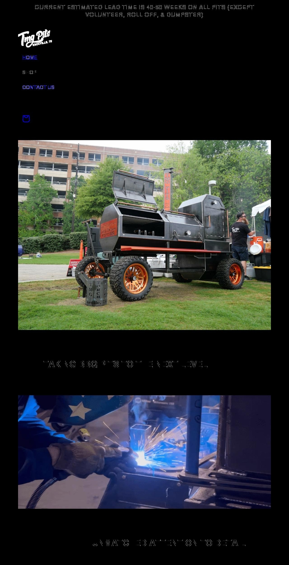 tmgpits.com shopify website screenshot