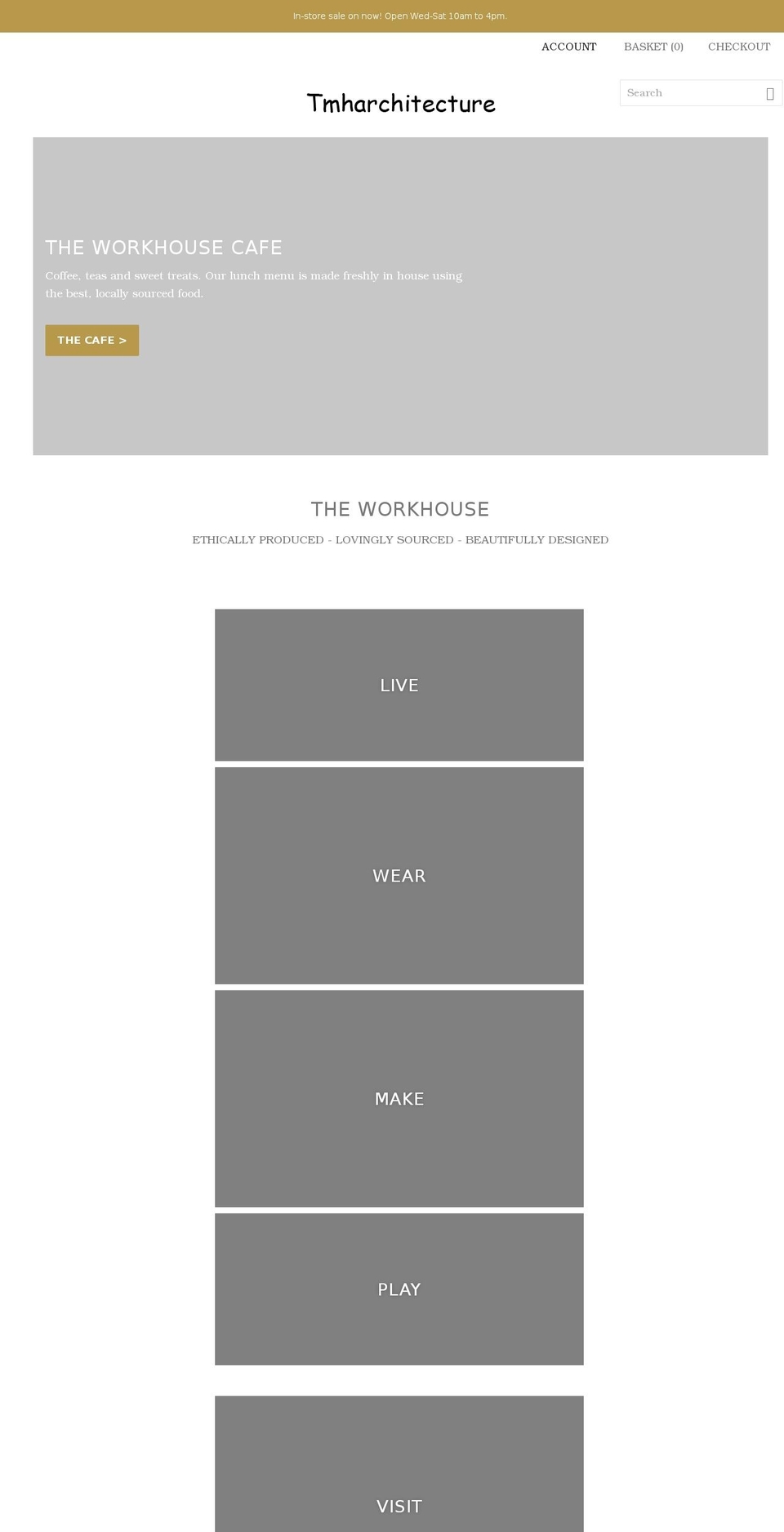 tmharchitecture.com — Shopify storefront screenshot
