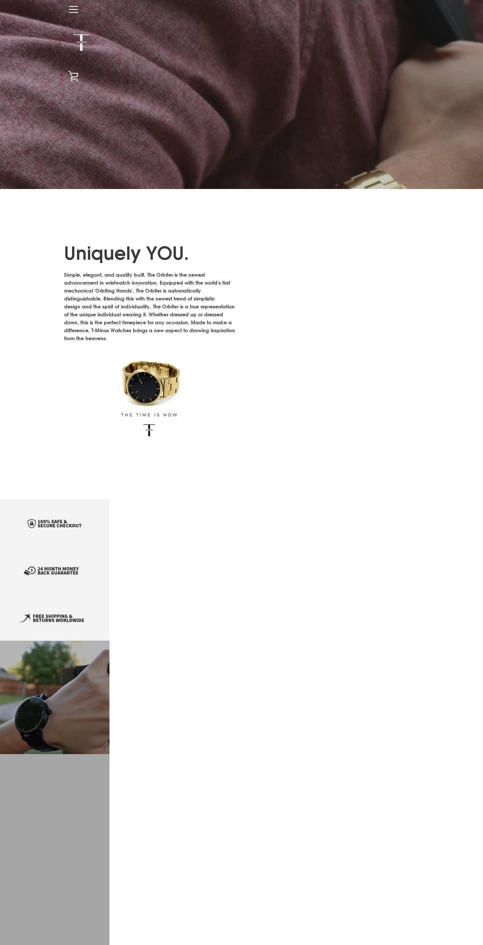 tminuswatches.com shopify website screenshot
