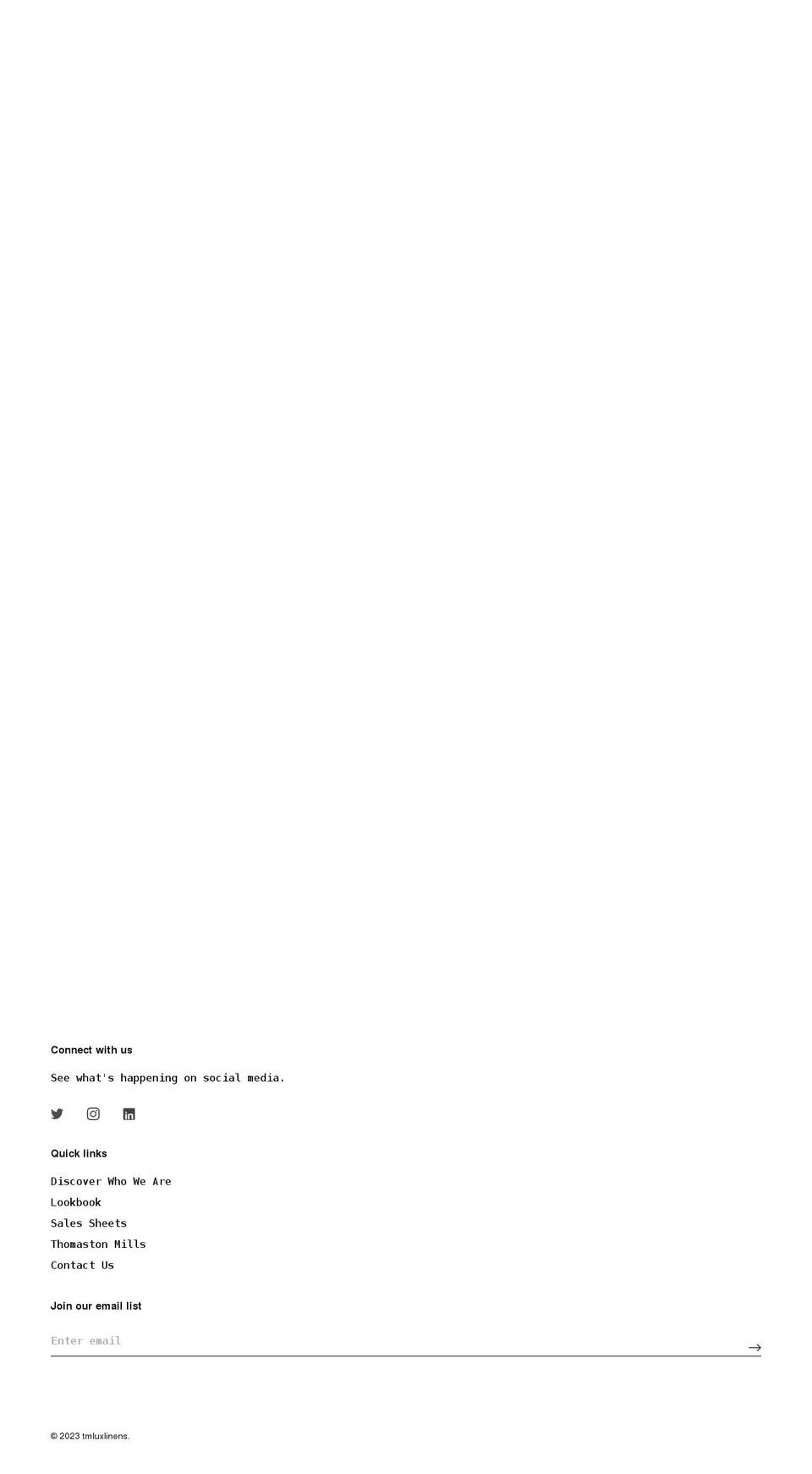 tmluxlinens.com shopify website screenshot