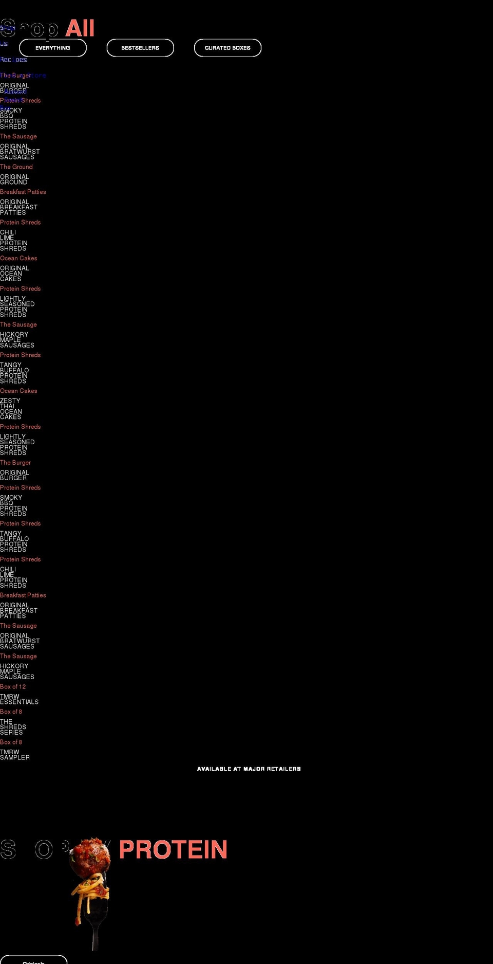 tmrwfoods.com shopify website screenshot