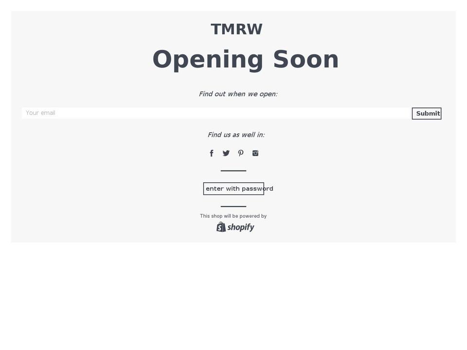 tmrwtime.com shopify website screenshot