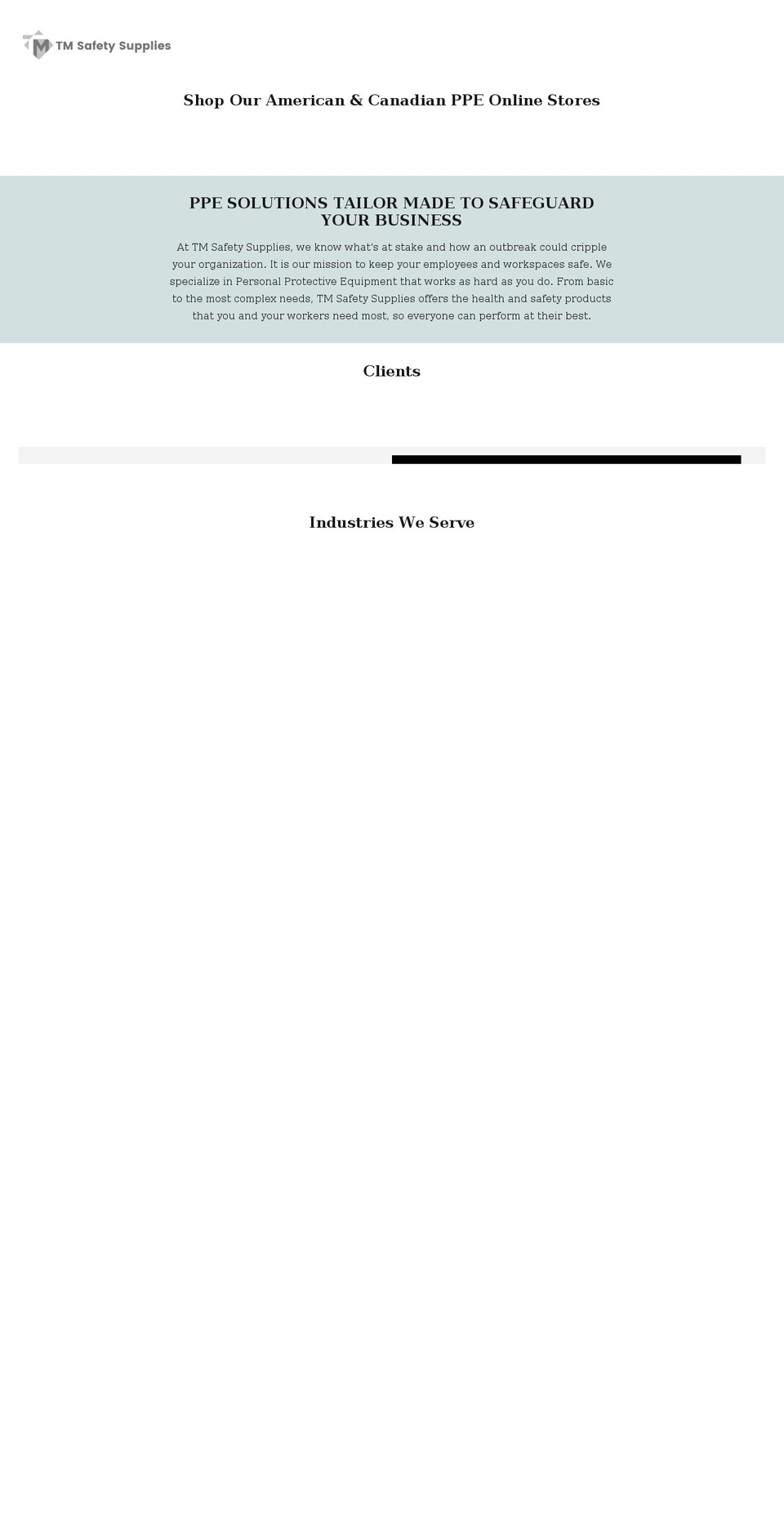 tmsafetysupplies.com shopify website screenshot