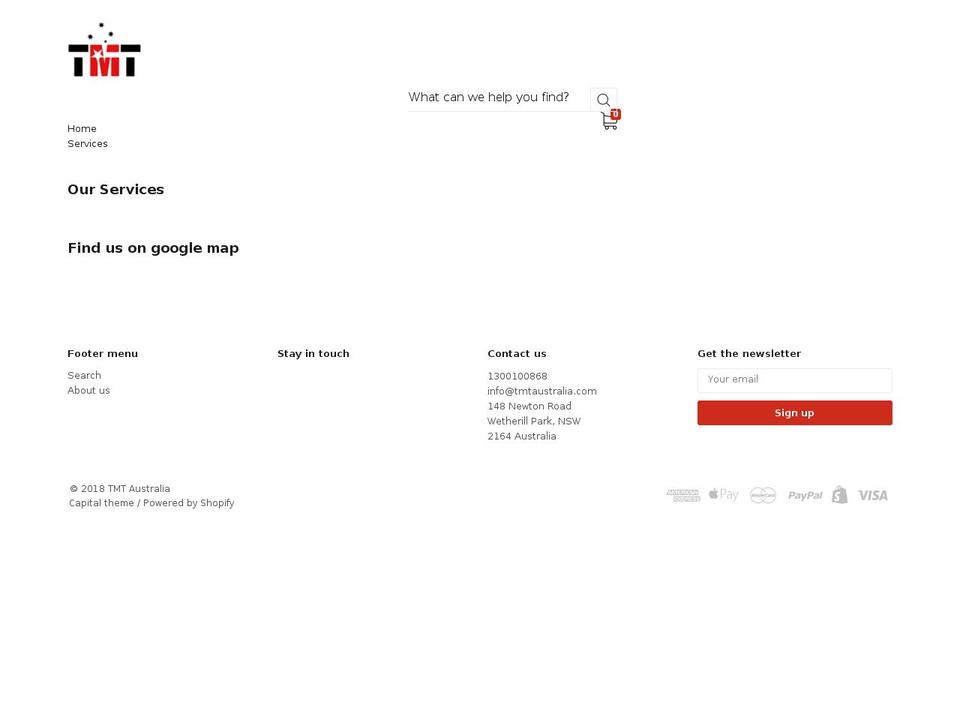 tmtaustralia.com — Shopify storefront screenshot