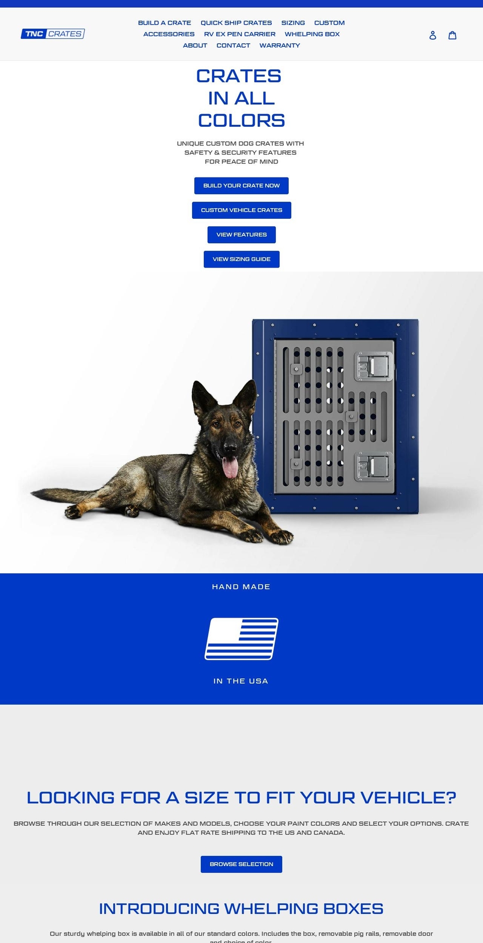 tnccrates.com shopify website screenshot
