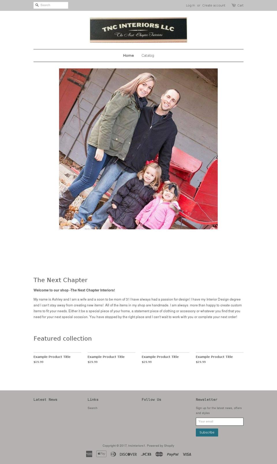 tncinteriors.com shopify website screenshot