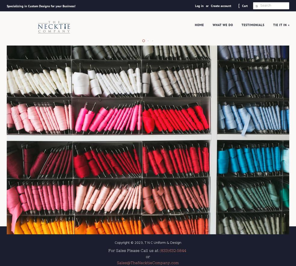 tncuniformanddesign.com shopify website screenshot