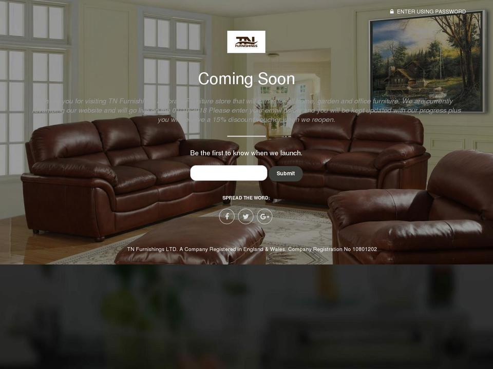 tnfurnishings.co.uk shopify website screenshot