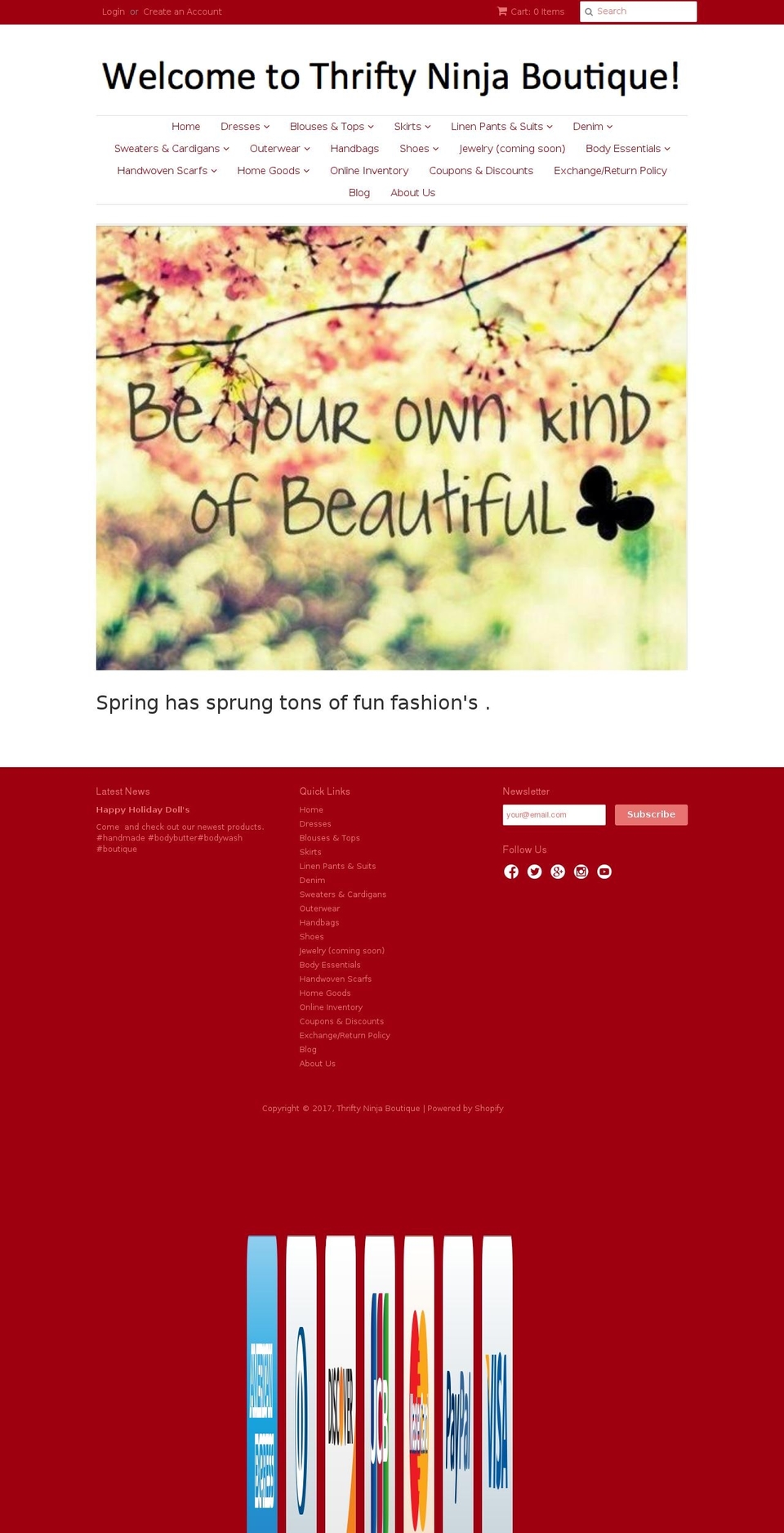 tninjaboutique.com shopify website screenshot